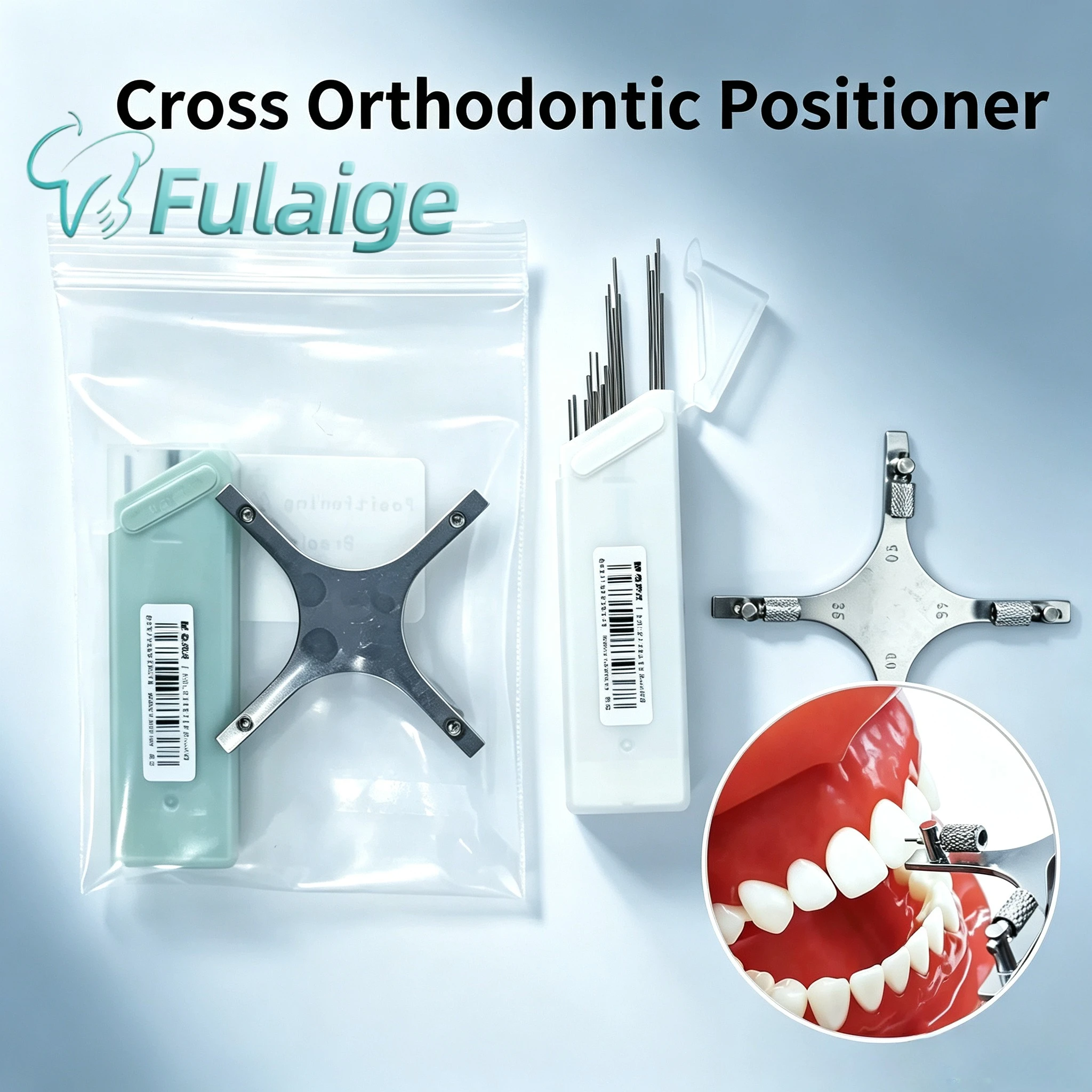 Dental Cross Orthodontic Positioner Adjustable Stainless Steel Bracket Gauge Locator Rod Dentistry Tools With Pen Refill