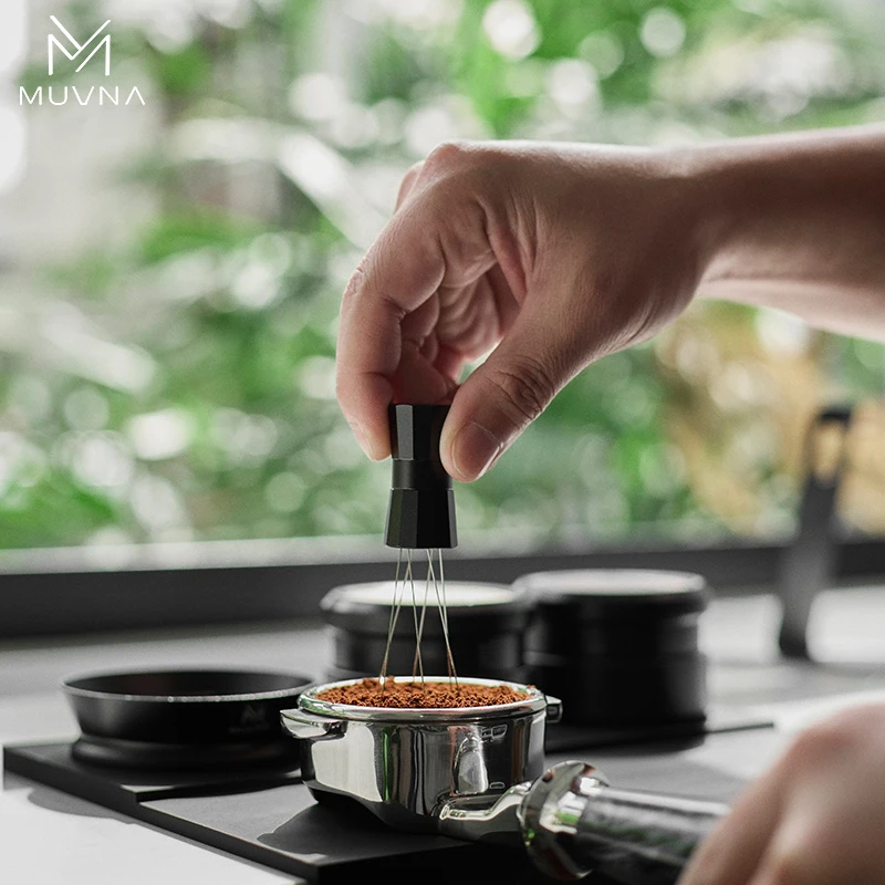 MUVNA Coffee WDT Espresso Tool Adjustable Needle Distribution, Magnetic Absorption Stand Coffee Accessory Barista Gifts