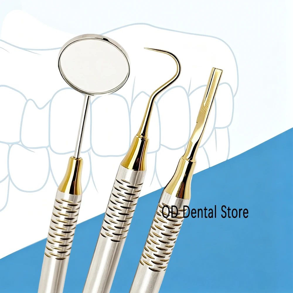 Premium Stainless Steel Dental Mouth Mirror and Probe Set for Professional Teeth Cleaning and Oral Health Inspection