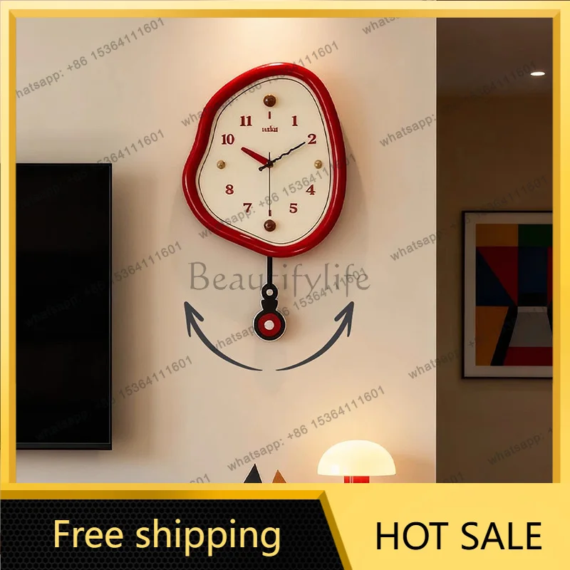 LJY Modern Cute  Wall Clock Display Design for Restaurant Kitchen Office Bedroom Living Room Home Decor Silent Operation