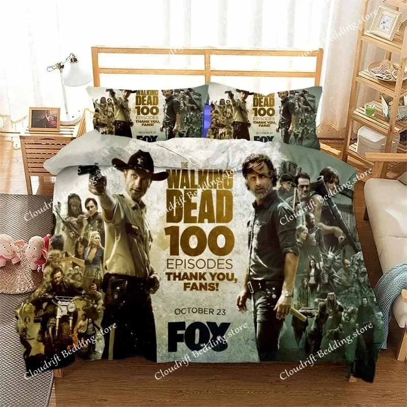The Walking Dead Duvet Cover 3D Exquisite Anime Cartoon Digital Print Bedding Set Comforter Bed Youth Home Decor Boys Gift