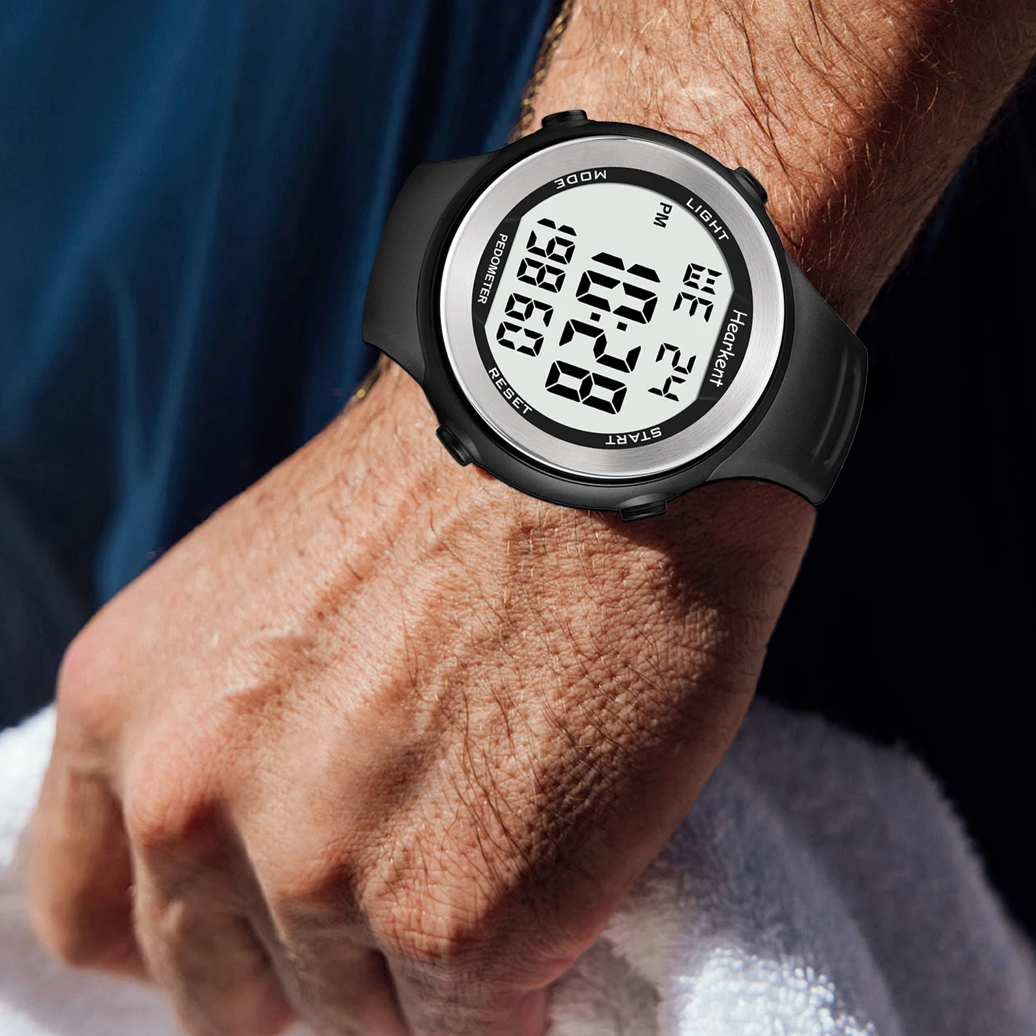 Pedometer Watch for Walking Step Counter Watch No Bluetooth Connection Waterproof Backlight Sports Fitness Watches Men Xmas Gift
