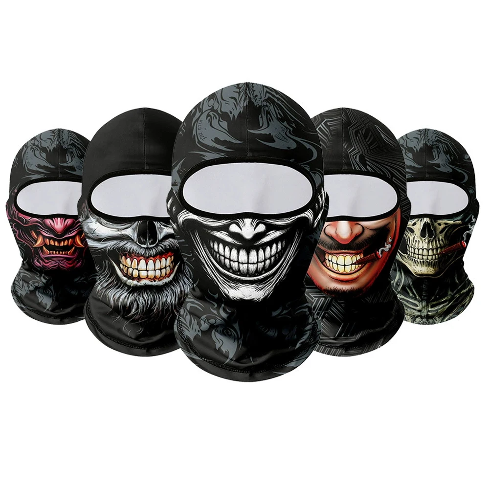New Skull Balaclava Sun Protection Quick-dry Breathable Biker Head Cover Motorcycle Mask Bicycle Helmet Caps Cycling Headgear
