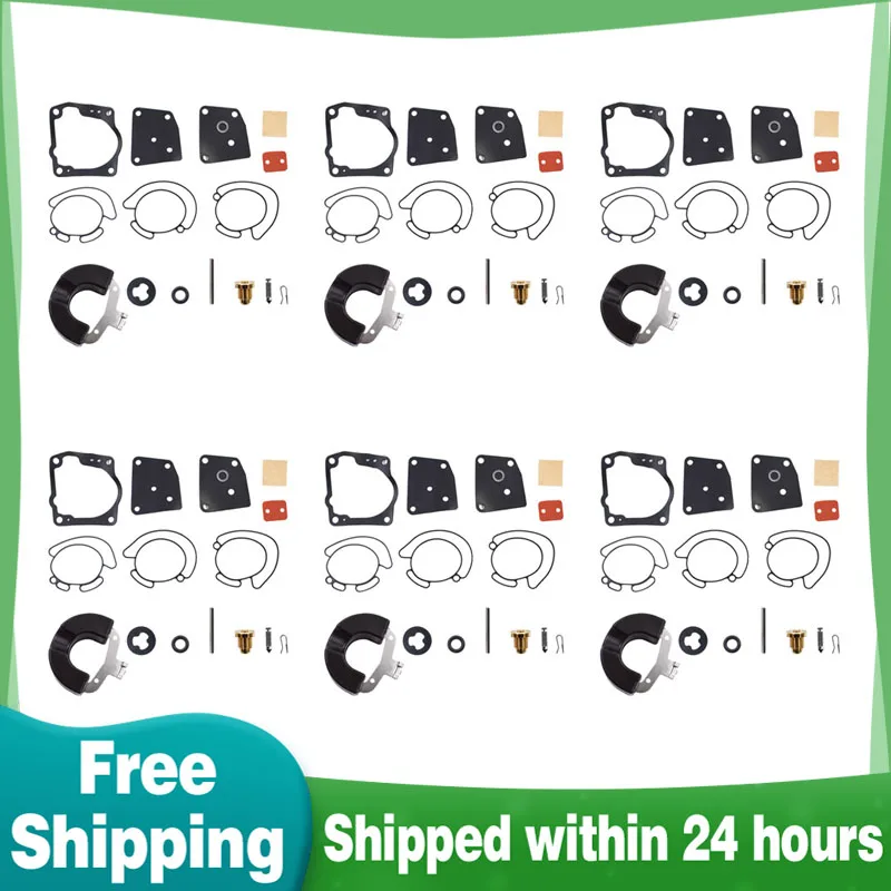 6pcs For Johnson Evinrude V4 V6 90-175HP 436852 18-7247 438996 Carburetor Kits