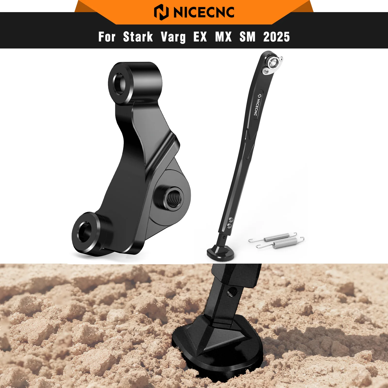 NICECNC For Stark Varg EX 80HP Electric Dirt Bike 2024 2025 2026 Kickstand Side Stand Mount Bracket For Stark Varg MX SM