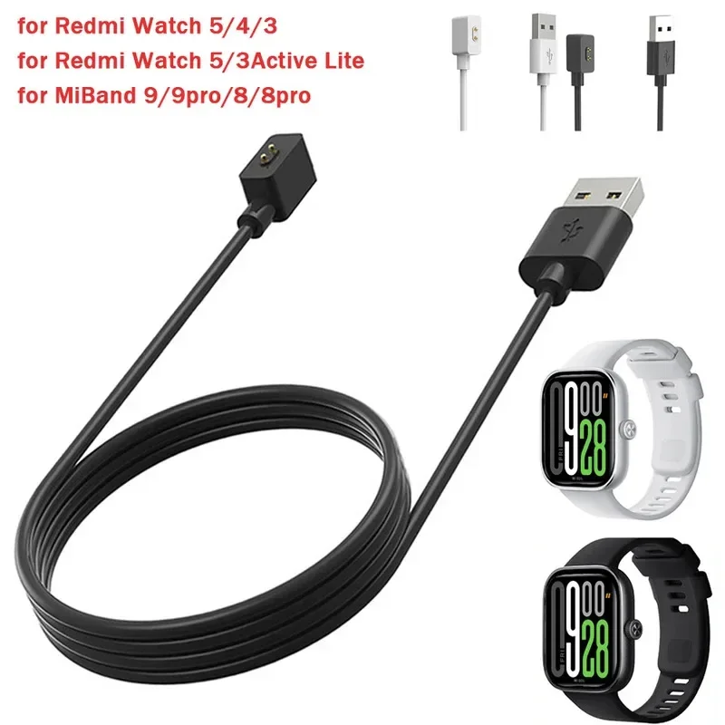 USB Magnetic Charger Cable For Redmi Watch 5 Active 5Lite 4 3 Active Band 2 Charging Cable For Xiaomi Mi Band 9 8 Pro Active