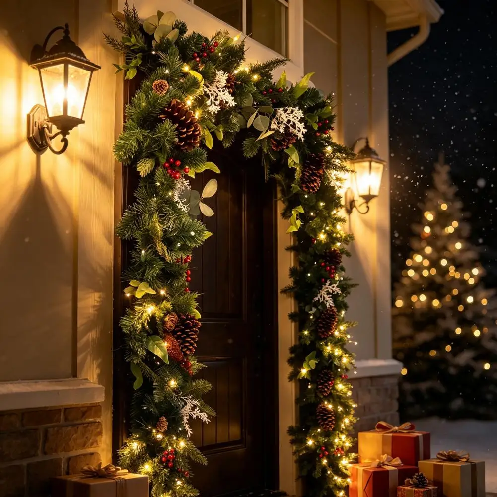 Damage Free Garland Stand for Holidays Adjustable Christmas Wreath Hanger Rod Heavy-duty Front Door Garland Holder for Door