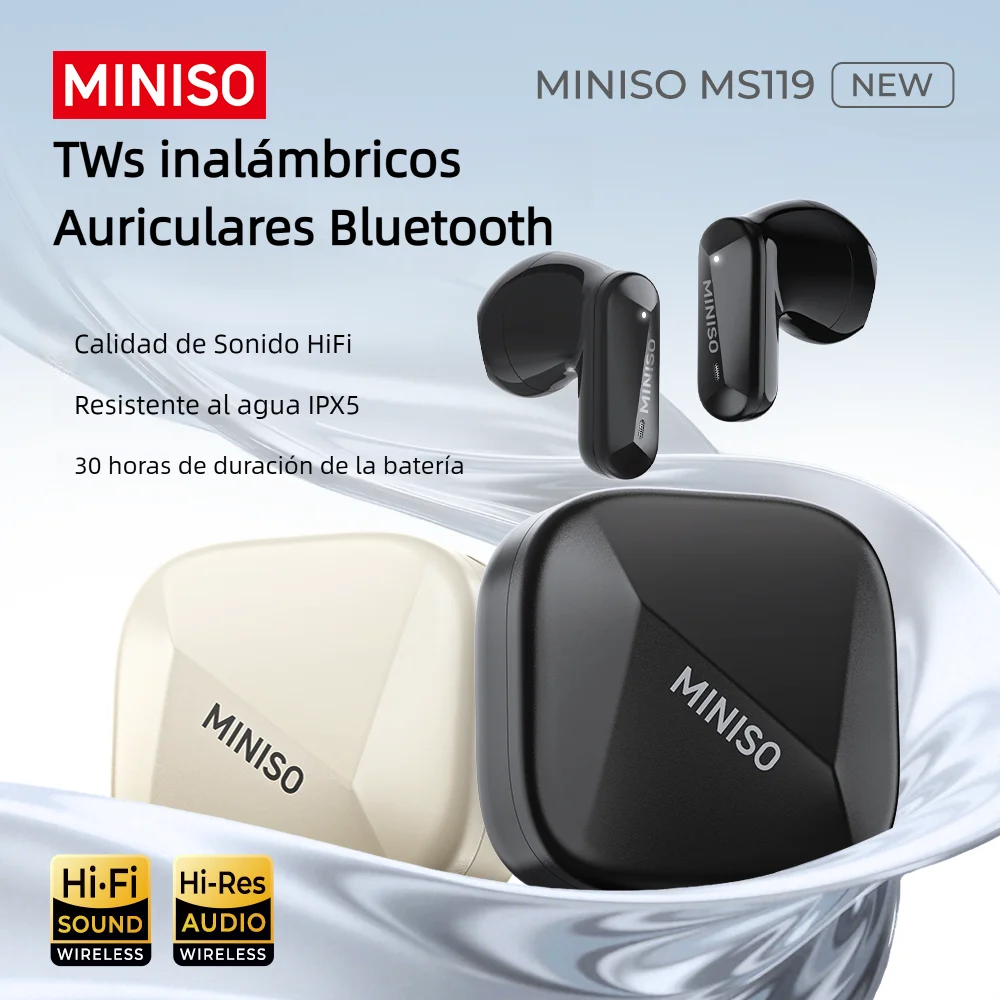 Ai Translator Headphones MINISO MS119 Wireless Bluetooth Earphones Low Latency Earbuds 50Hrs Playback Comfortable for Sports Gam