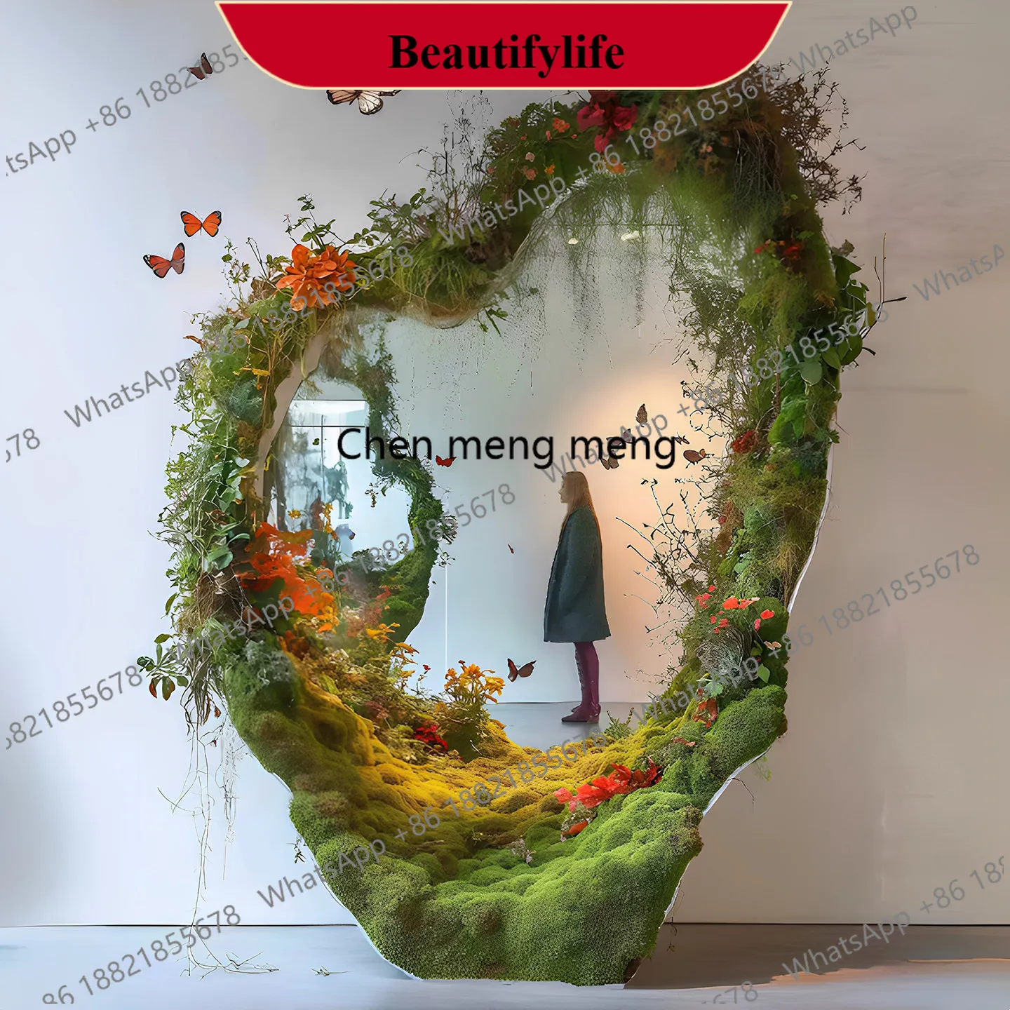 YL Simulation moss plant DIY micro landscape full body mirror transformation clock in photo green plant beauty Chen set