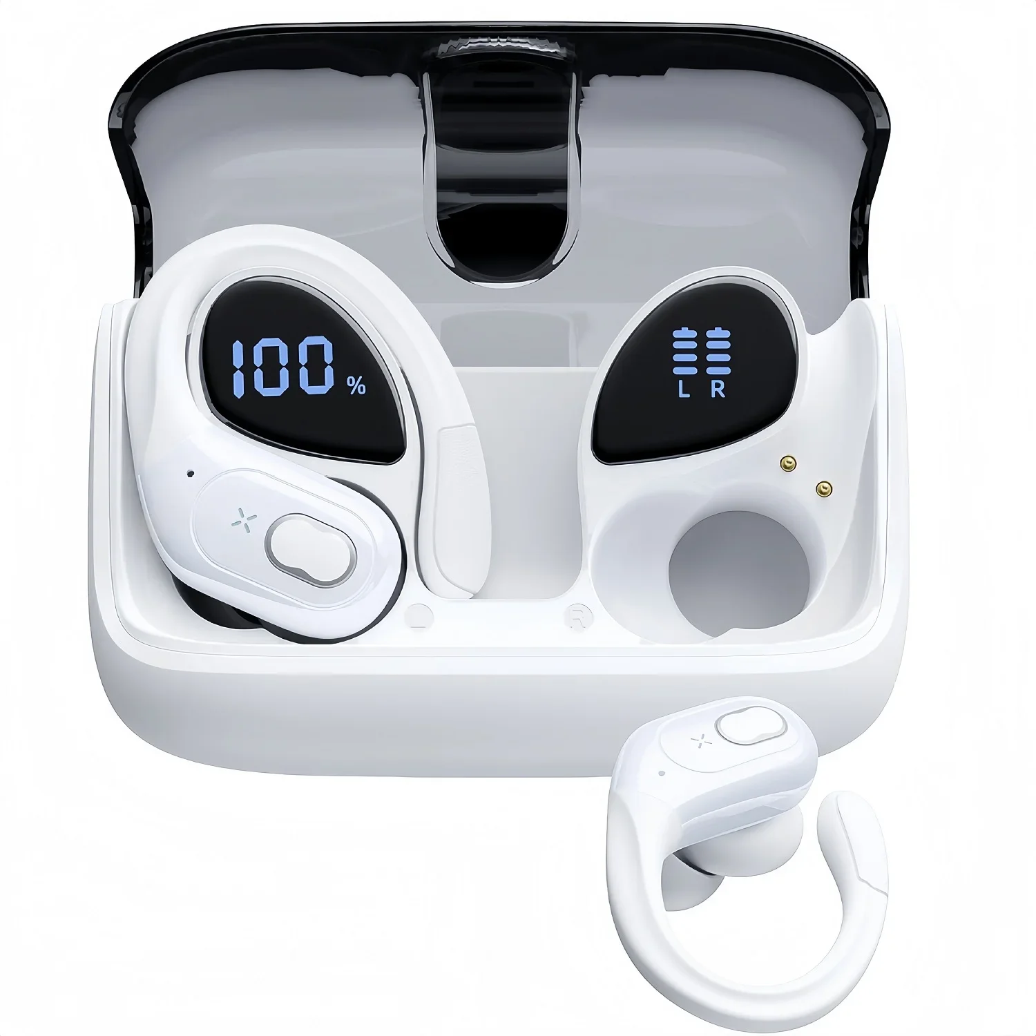 Original New Wireless Headphones Sports Earphones Bluetooth 5.4 Headsets Noise Reduction Earbuds with Mic Ear Hooks for Gym/Work
