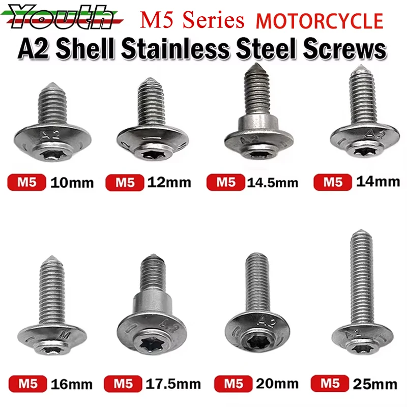 For R1250GS ADV R1200GS LC R1200RT S1000RR S1000XR C600 C650GT F750GS F850GS R NINE T K1600GTL M5 Fairing Stainless Steel Screws