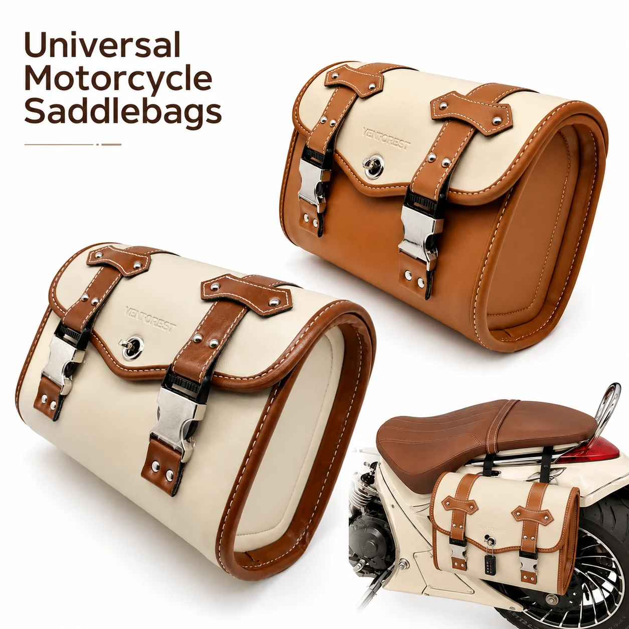 Universal Motorcycle Side Tail Bag Saddle Storage Tool Bag Waterproof Luggage Pouch For Cafe Racer Bobber Scrambler Cruiser