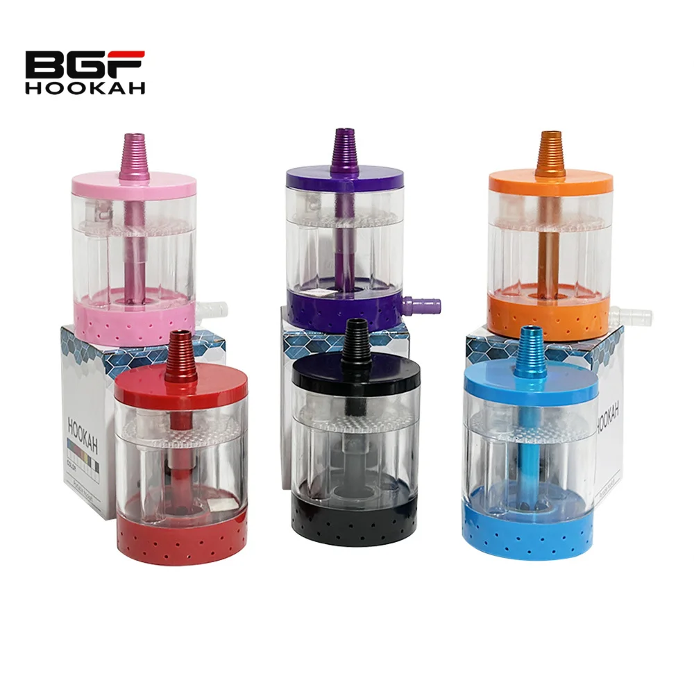 Voice Activated LED Acrylic Hookah Set Portable Small Hookah Accessories for Outdoor Travel
