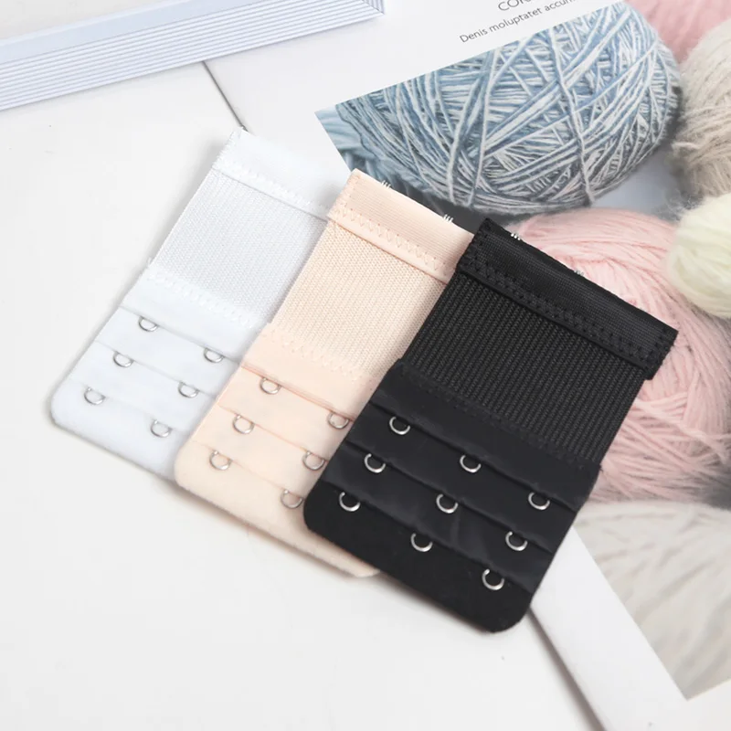 3PCS Three Rows of Three Buttons Bra Extender for Women's Elastic Bra Extension Strap Hook Clip Expander Adjustable Buckle Intim
