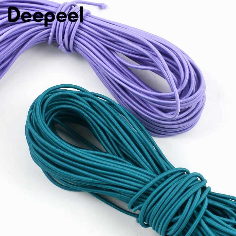 10/20/50M 2.5mm Round Elastics Rope Clothes Elastic Band for Shoes Hair Band Rubber Bands Bungee Cord DIY Sewing Accessories