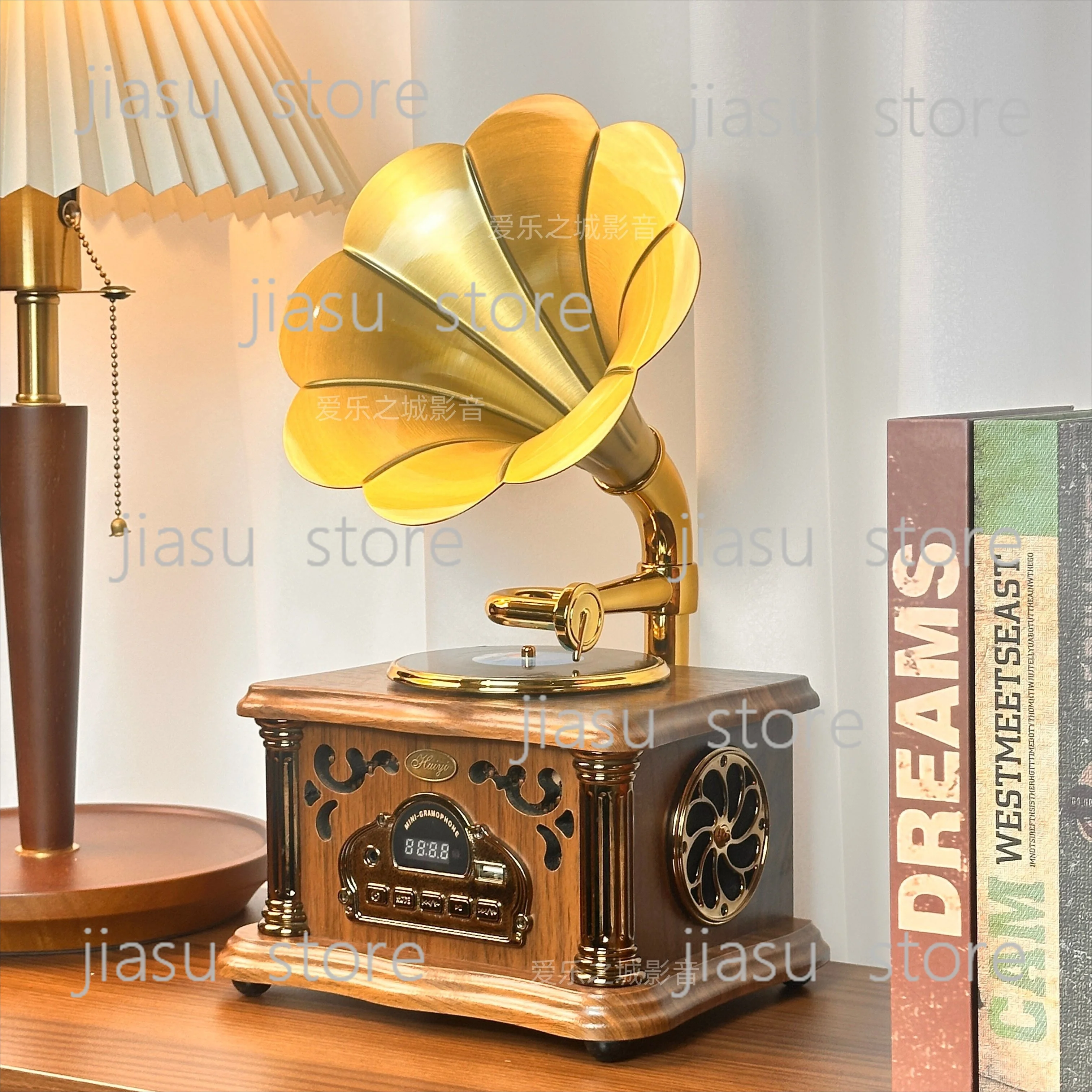 Retro Mini Gramophone Bluetooth Speaker Classic American Decor Ornament For Home & Birthday Present