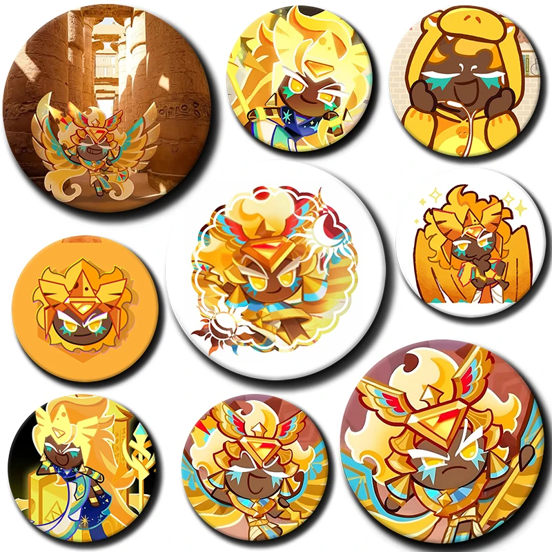 Cartoon Golden Cheese Cookie ButtonPin Game Role Golden Cheese Cookie Brooch Creative Badge for Backpack Clothes Decoration Gift