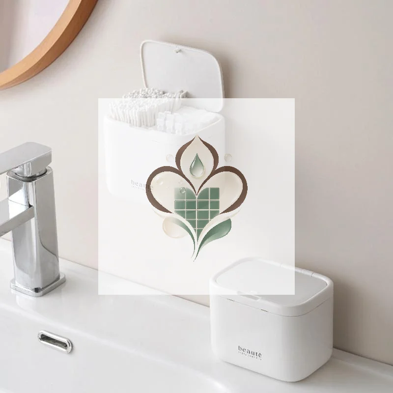 Automatic Pops Up Lift No-drill Cotton Swab And Makeup Cotton Dispenser Hair Accessories And Hair Tie Desktop Storage Box