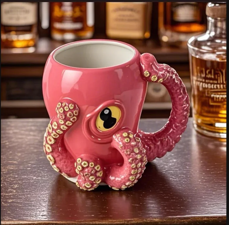 Creative Halloween Octopus 3D Mugs Cartoon Animals Personalized Designs Home Coffee Milk Cups Unique Fun Gifts