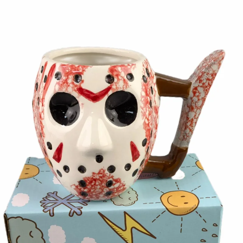 Horror Mask Cup for Men, Ceramic Mug, Halloween, Dance, Ghost, Demon,Creative, Personal Gift