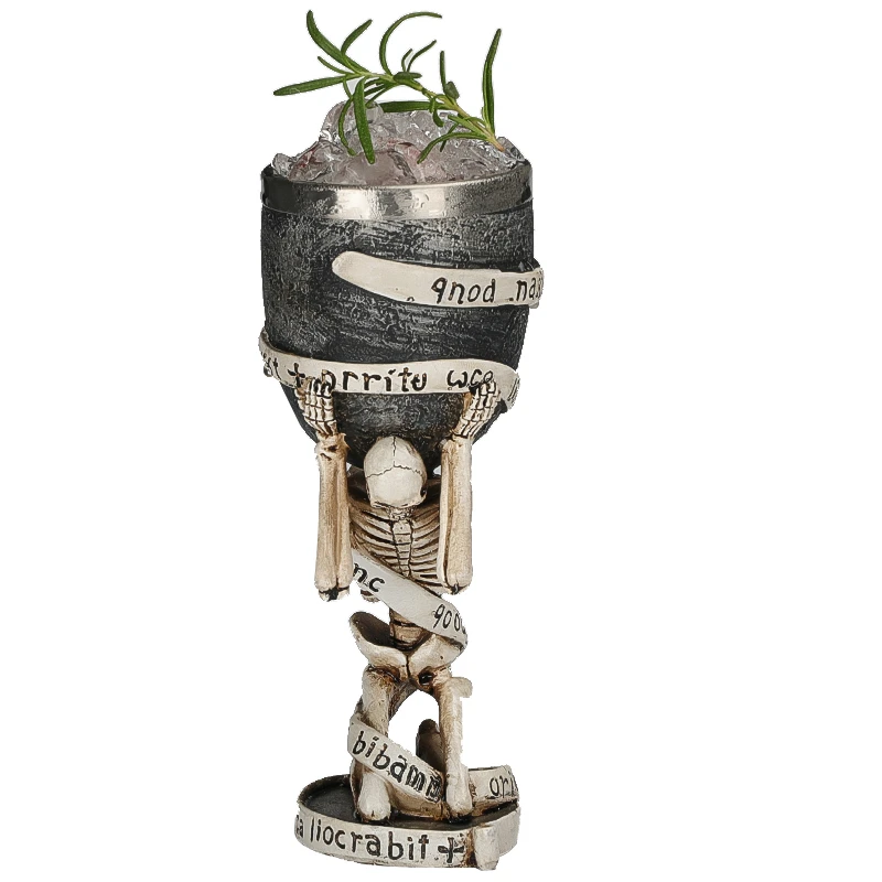 180ml Slave Skull Beer Wine Coffee Mug Cup Made Of Resin And Stainless Steel Halloween Mug Cup Decoration Ceramic Tiki Mug