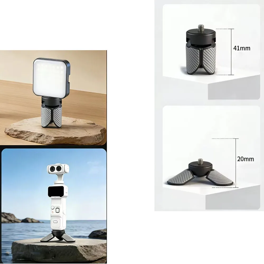Mini Tripod Stand for Insta360 Luna Ultra Portable Non Slip Desktop Base with 1/4 Screw Gimbal Camera Vlog Shooting Accessory