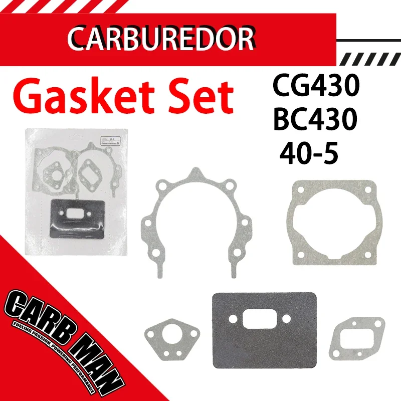 For Honda CG430 BC430 40-5 49CC Engine Garden Tools Grass Trimmer Chainsaw Engine Cylinder Sealing Gaskets Full Set