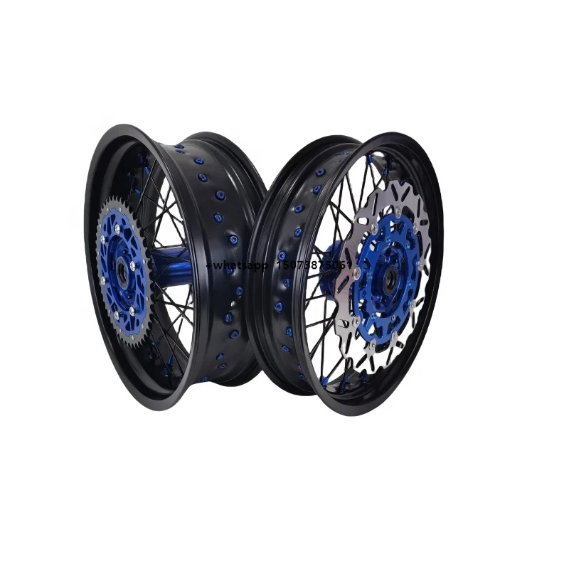 Fit Fantic XE YZ125 250 YZF250/450 Motorcycle CNC Hub 17 Supermoto Wheelset Supermotard Wheel Rims With Accessories