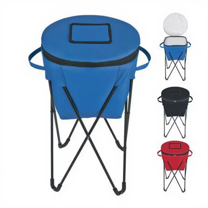 for Factory Wholesale Custom Lightweight Portable Folding Steel Pipe Detachable Stand Camping Ice Bucket Rack