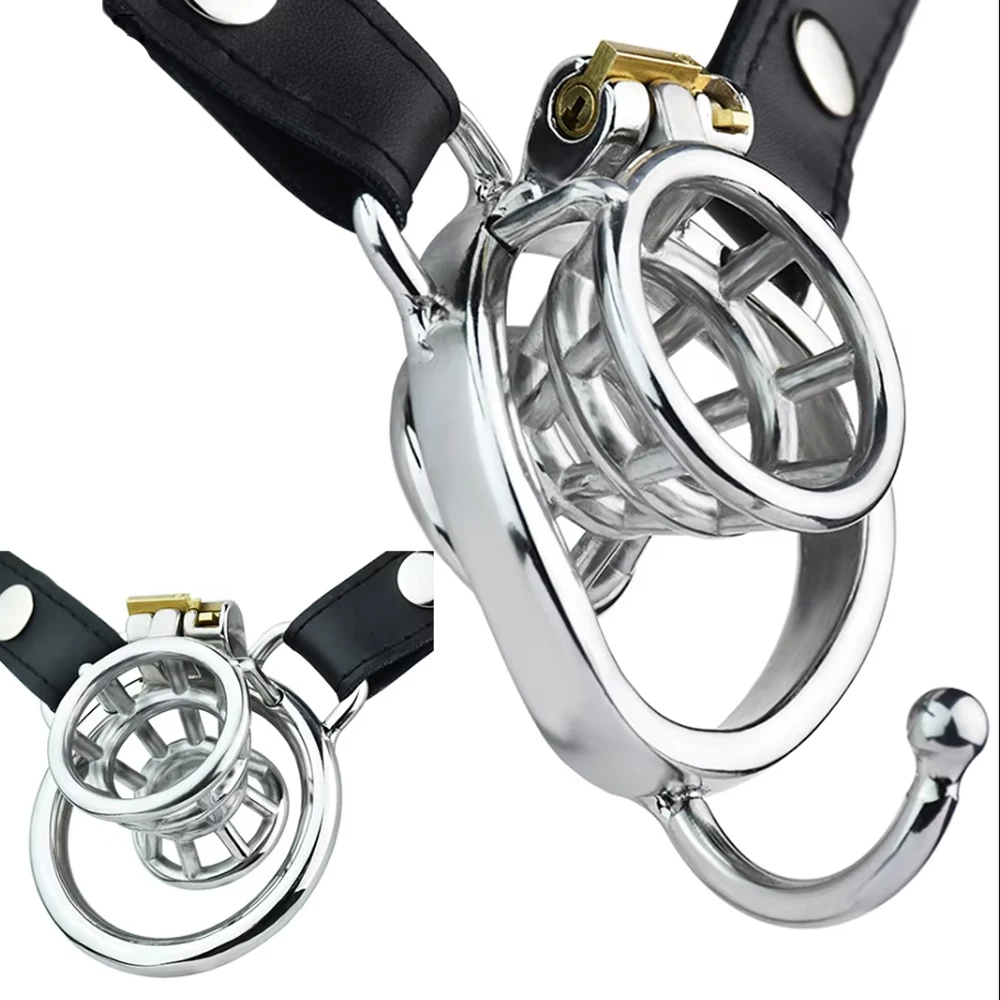 FRKO Negative Flared Chastity Metal Cage Device Bondage Belt Lock Cock BDSM Flirting Sex Toy For Man Gay Adult Supplies 정조대 18