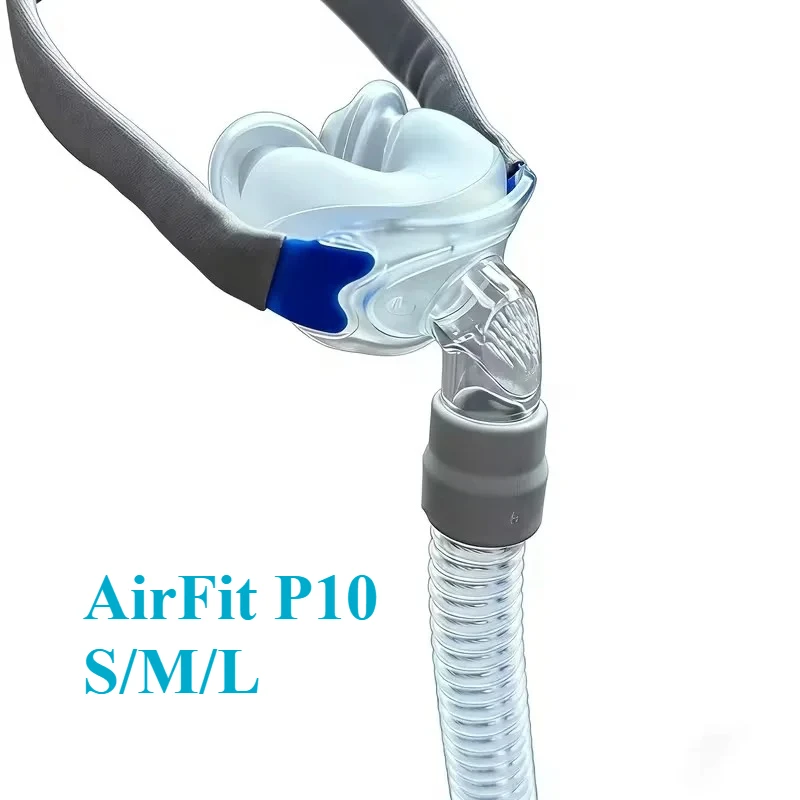 Original AirFit P10 CPAP Nasal Pillow Mask Complete Headrest Tube S/M/L Nasal Pillow for Sleep Apnea Snoring Prevention