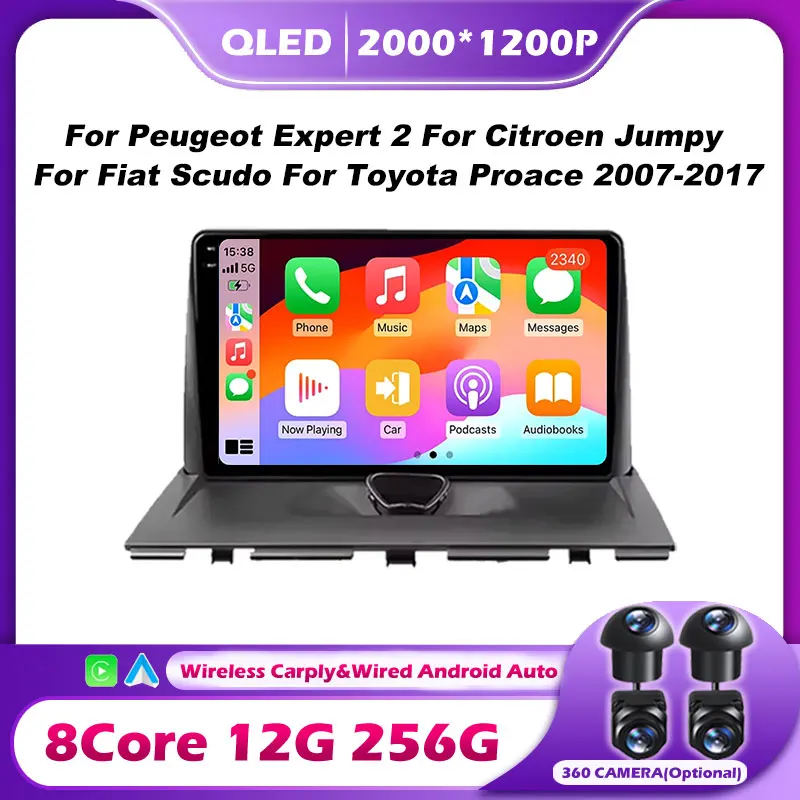 Android 16 Car Radio Carplay For Peugeot Expert 2 For Citroen Jumpy For Fiat Scudo For Toyota Proace 2007-2017 Navigation GPS BT
