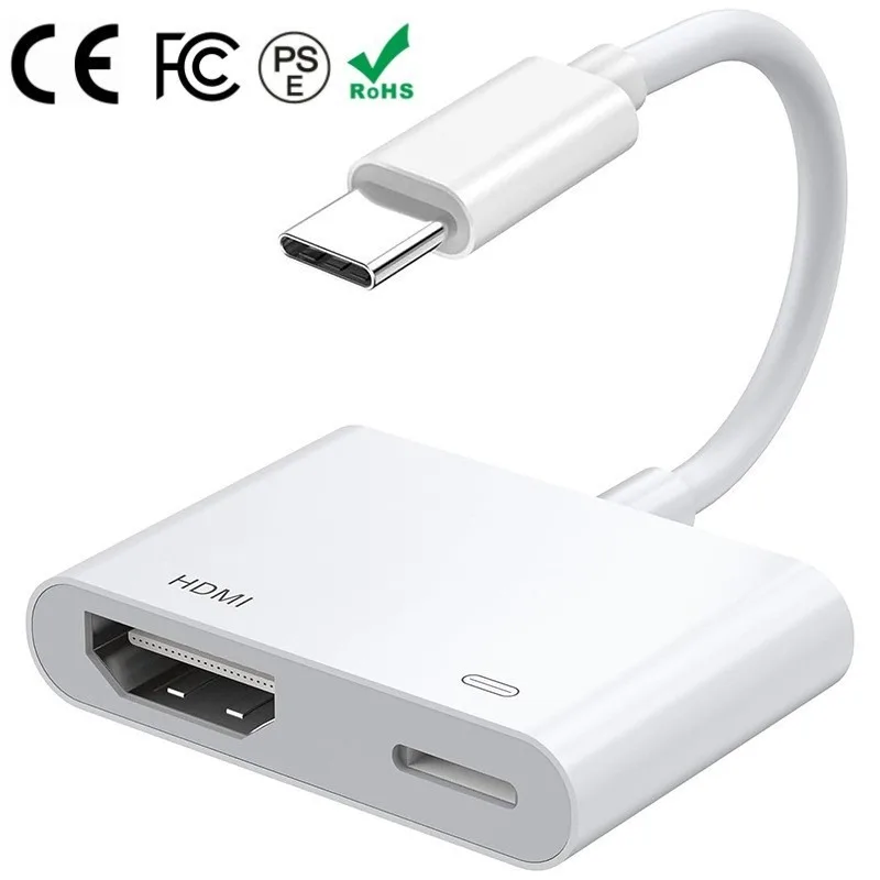 USB-C to HDMI Adapter 4K@60Hz for iPhone 16 15 MacBook Pro Air iPad Pro,Digital AV HDMI 2.0 Cord Compatible with Samsung Galaxy