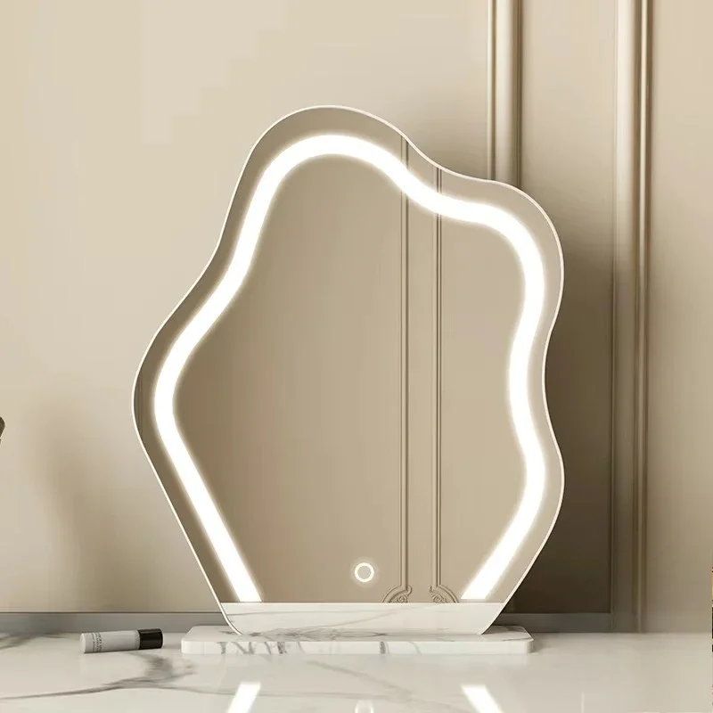Makeup Mirror with Light Emitting Diode Light Three-color Smart Touch Screen Mirror Desktop