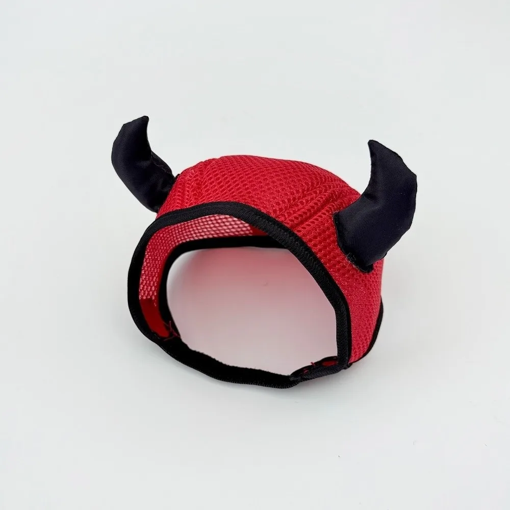 Breathable Mesh Dog Grooming Earmuff Devil Horns Red Black Color Cat Sedation Hat Soft Cute Pet Halloween Ox Horn Hat