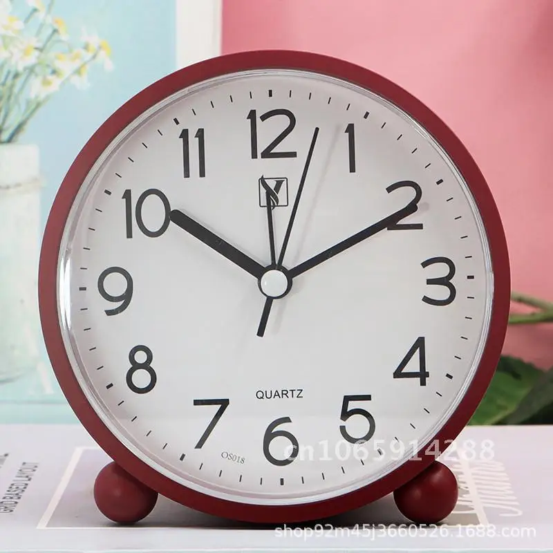 Large Character Student Alarm Clock LCD Display Quiet Tabletop Bedside Clock Modern Minimalist Design Battery Operated