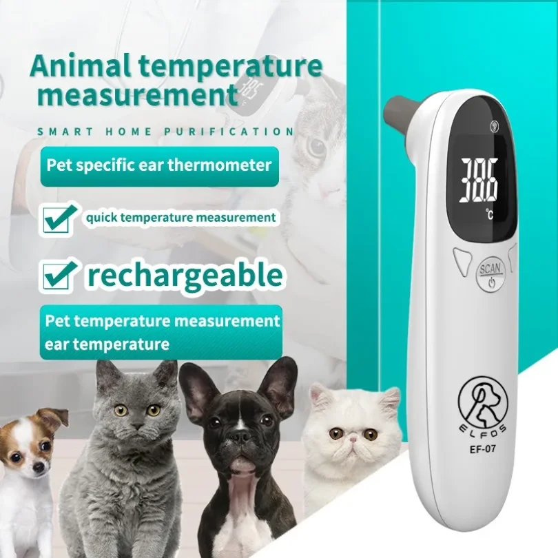 Infrared Pet Dog Cat Ear Thermometer Medical Animal Measuring Electronic Thermometer Non-contact Home Veterinary Equipment Quick