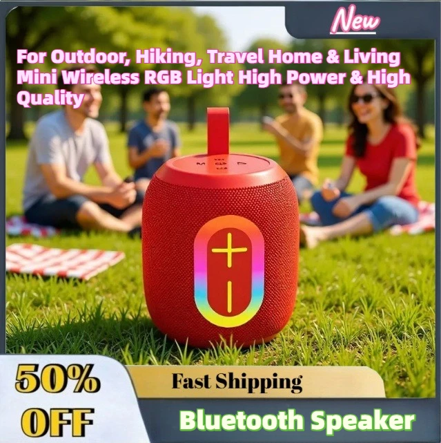 New Portable Bluetooth Speaker for Outdoor, Hiking, Travel Home & Living Mini Wireless RGB Light High Power & High Quality