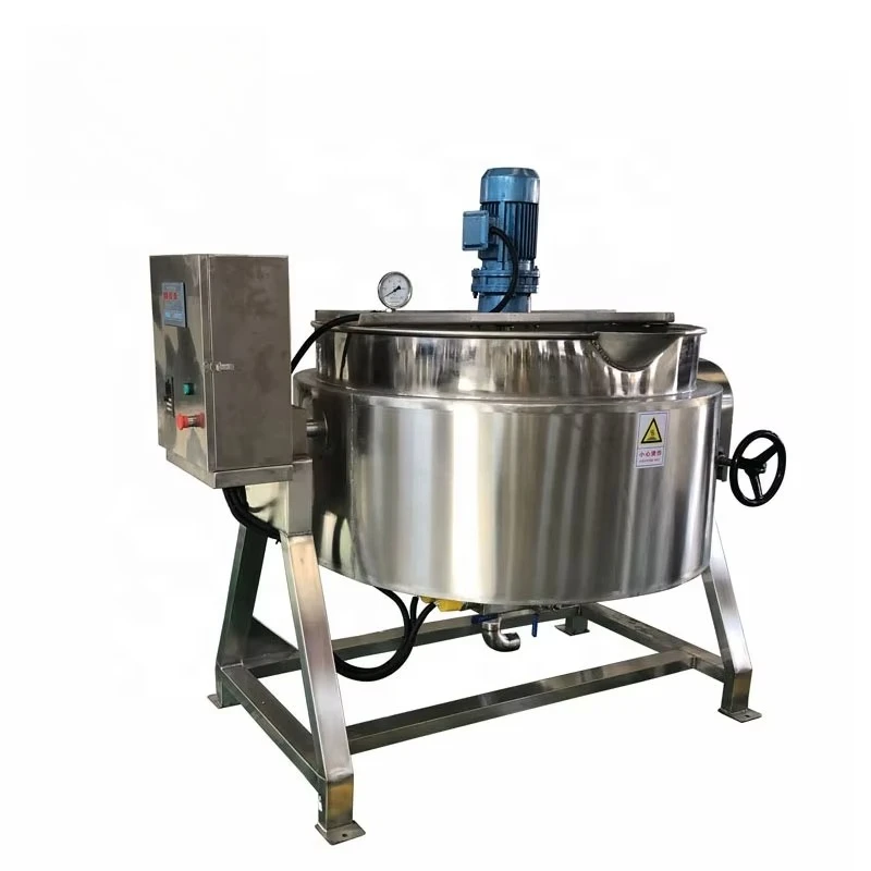 Commercial Automatic Cooking Mixer Machine Electric Heating Jacketed Kettle With Mixer