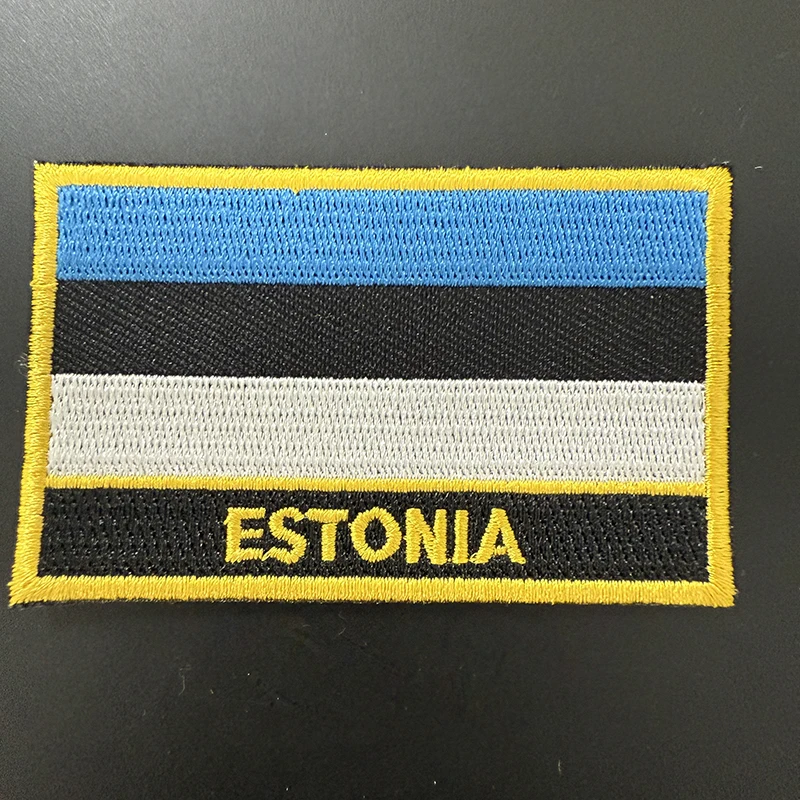 Estonia Flag Embroidery Patches Iron on Saw on Transfer patches Sewing Applications for Clothes in Home&Garden