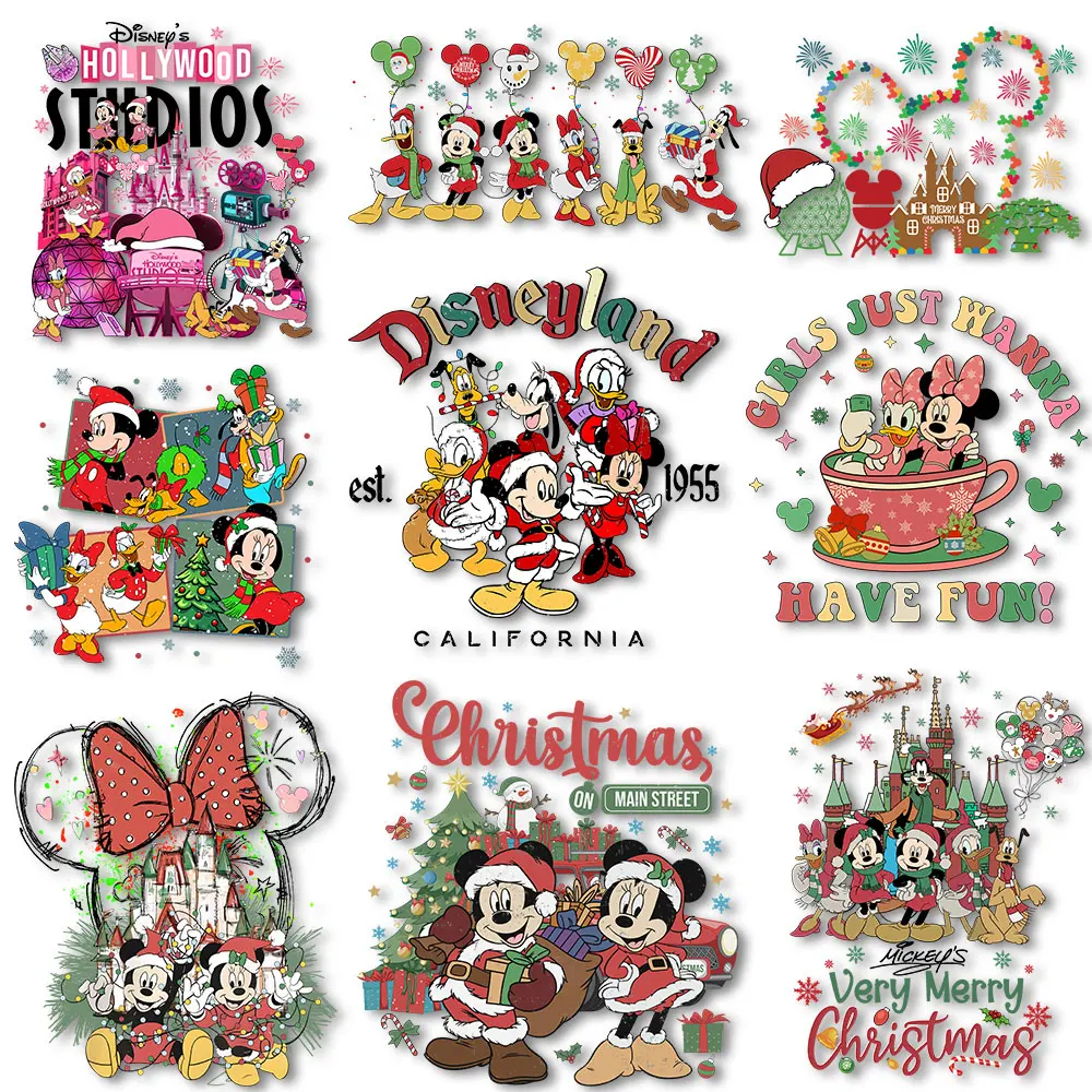 Chirstmas Iron on Transfers Heat Press Stickers for Clothes Thermal patches Printed on Clothes