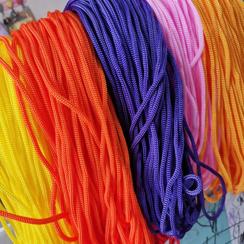 4mm PP Beam Mouth Polypropylene Rope Closing Cord Crochet Nylon Hollow Drawable Braided Hook Bag Portable Tying Rope