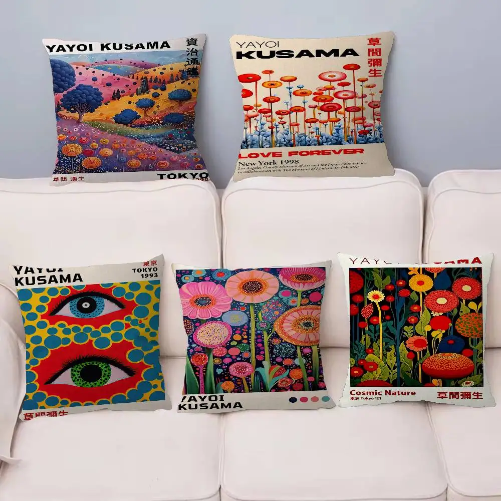 Nordic Japanese Yayoi Kusama Infinite World Colorful Cushion Cover Pillowcase Upholstery Sofa Throw Pillow Home Decor Pillowcas