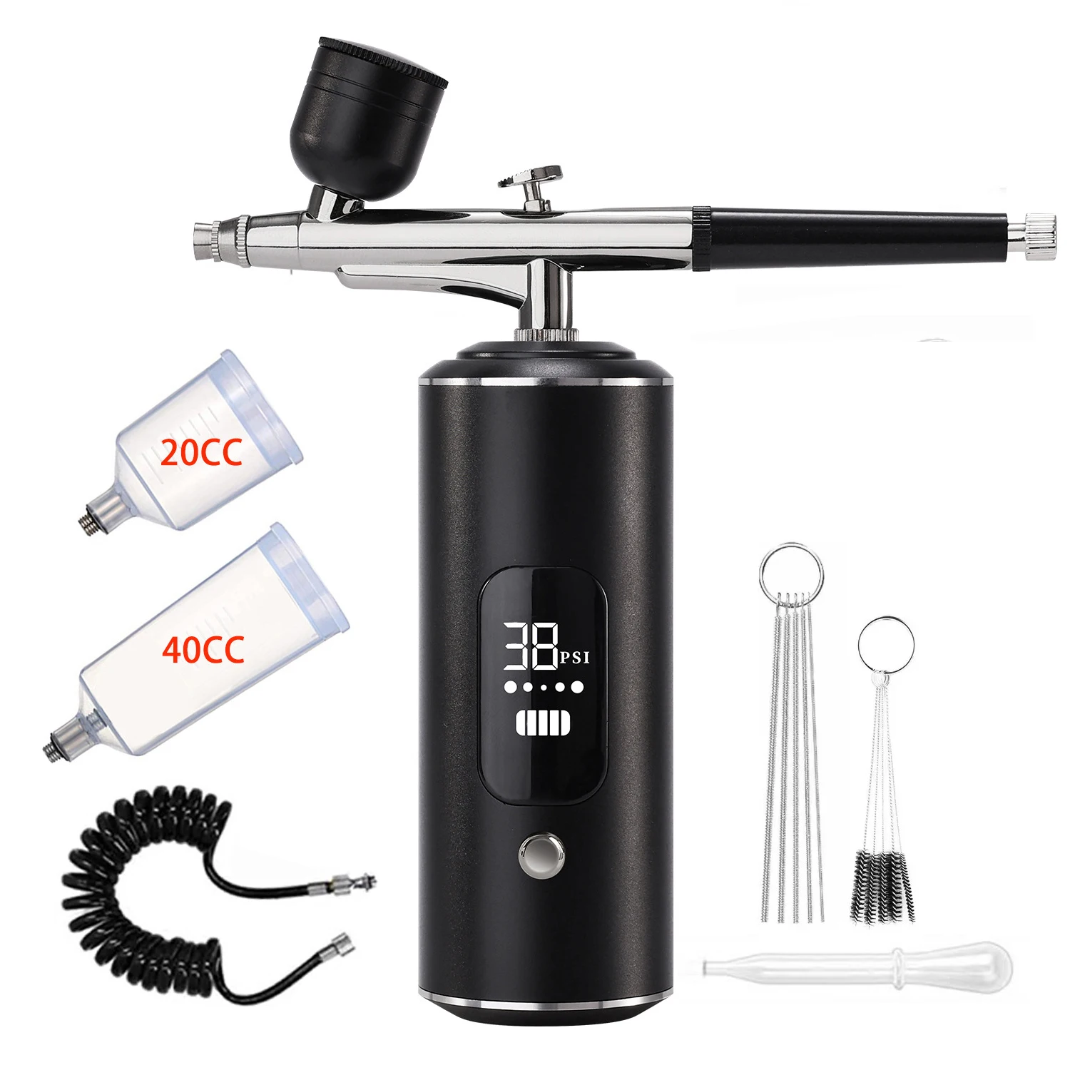 Customizable Airbrush With Compressor Pro Aerografo Kit For Face Paint Makeup , Nails Design , Cake Coloring ,