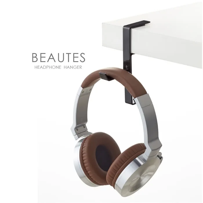 2pcs Japanese‑Style Iron Headphone Stand Desktop Over‑Ear Headset Hanger for Dorm Bedroom Gaming Room Bag Display Holder RackUse