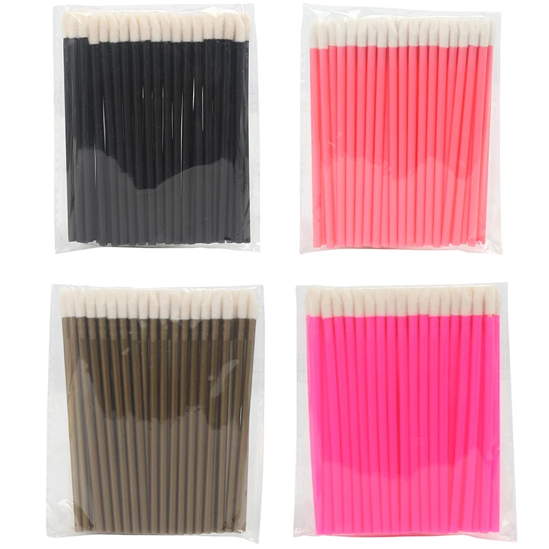 100Pcs Lip Brush Lipstick Gloss Applicator Eyelashes Extension Brushes Kits For Mascara Lipstick Eyebrows Cosmetic Makeup Tools