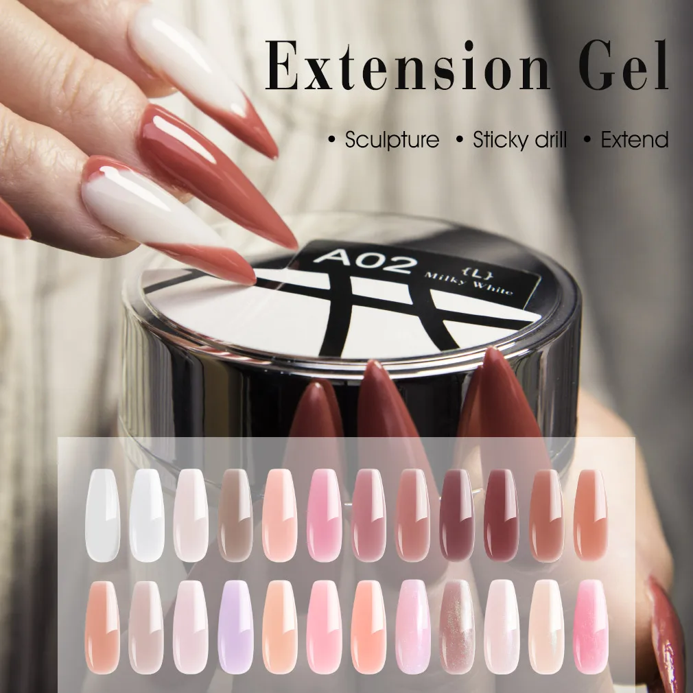 Venalisa 15ml Extension Gel Hard Builder Jelly Gel Kit 4 Colors Kit With Nail Brush Nail Pen Slice UV Construction Gel Set