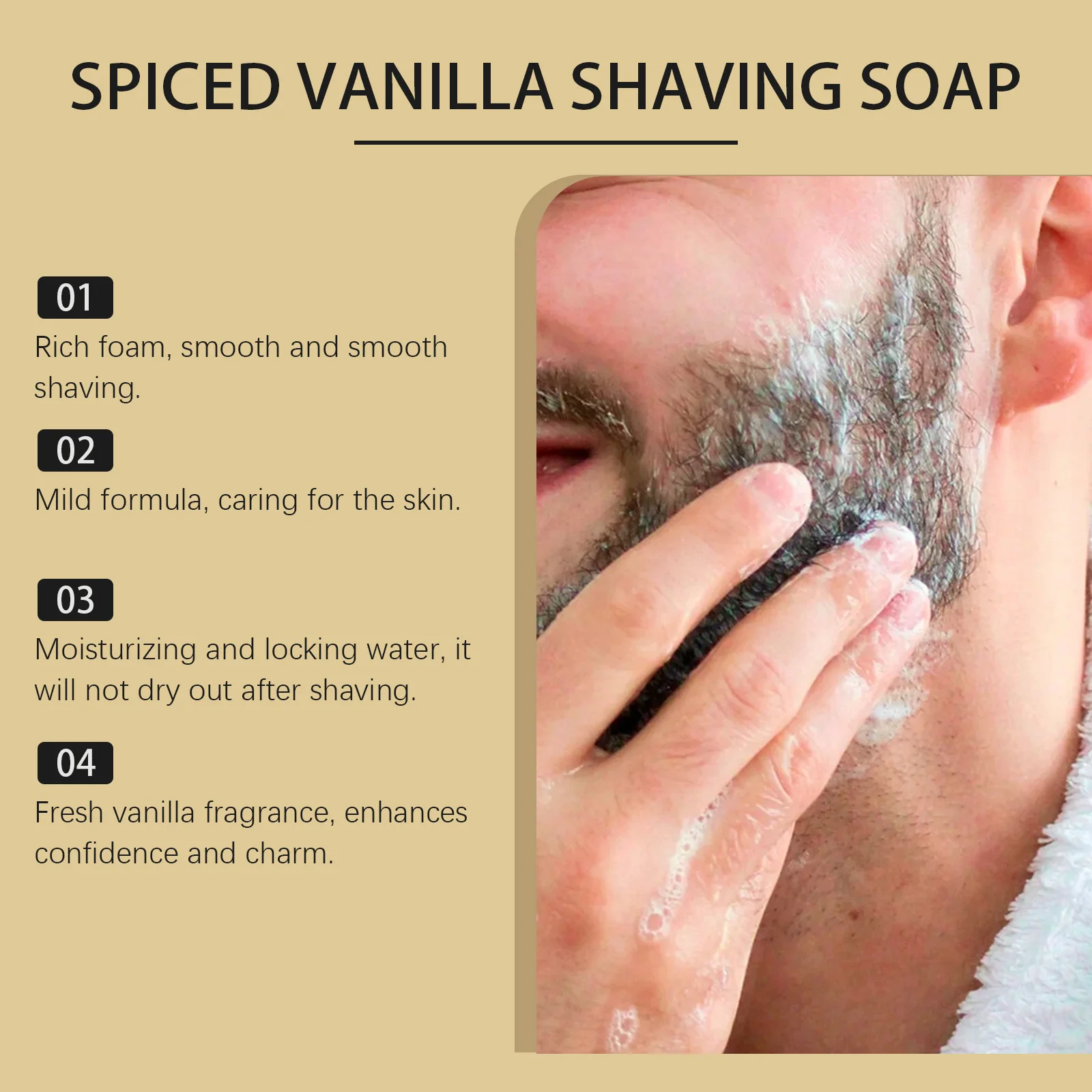 New Shaving Soap For Man Smoother And Sharper Plant Extract Bar No Irritation Travel Lasting Soften Skin Vanilla Beard Care Soap