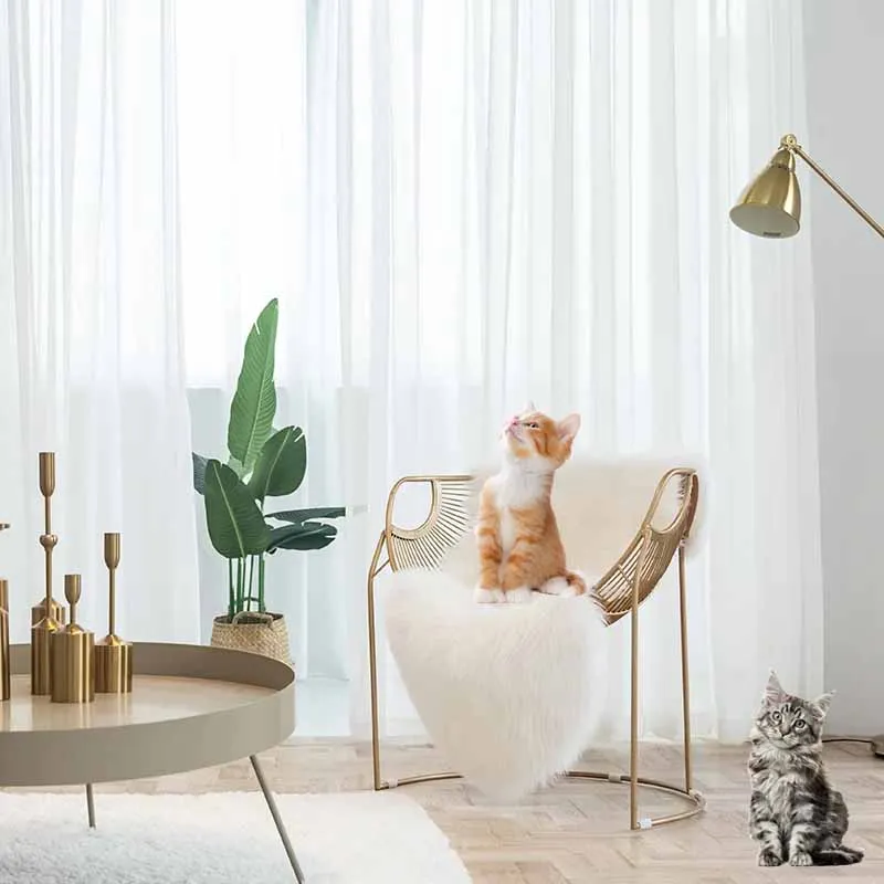 Fluttering Soft White Solid Sheer Tulle Curtains for Living Room Bedroom Balcony Window Voile Drapes Gauze Treatments Door
