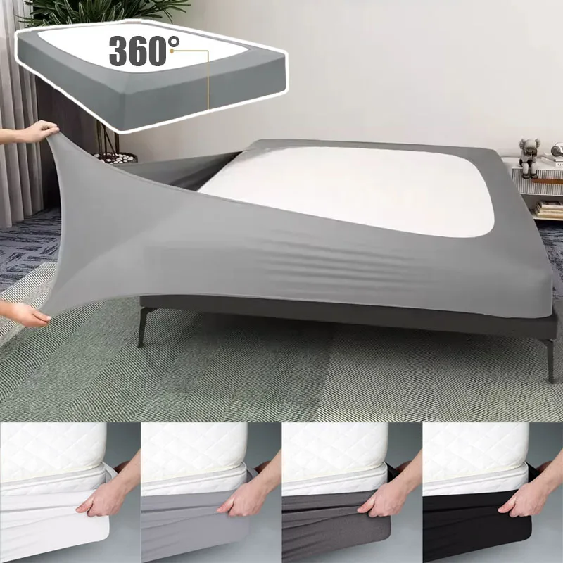 1PC Box Spring Cover Hotel Quality Wrap Around Bed Skirts - Mattress Protector Encasement - Easy To Install Twin/Full/Queen/King